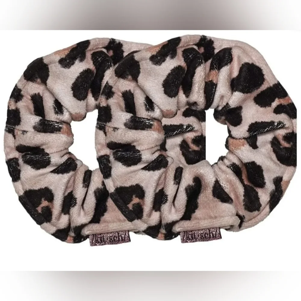 NWT Kitsch Leopard Microfiber Towel Scrunchies 2 Pack - Picture 4 of 10